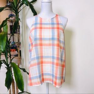 Old Navy Spring Plaid Button Back Tank Top